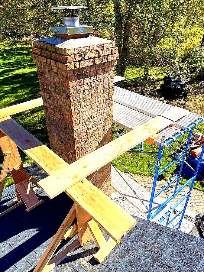 Chimney repair reference for describing cracks, moisture, or exterior wear